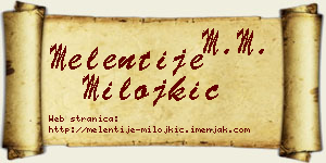 Melentije Milojkić vizit kartica